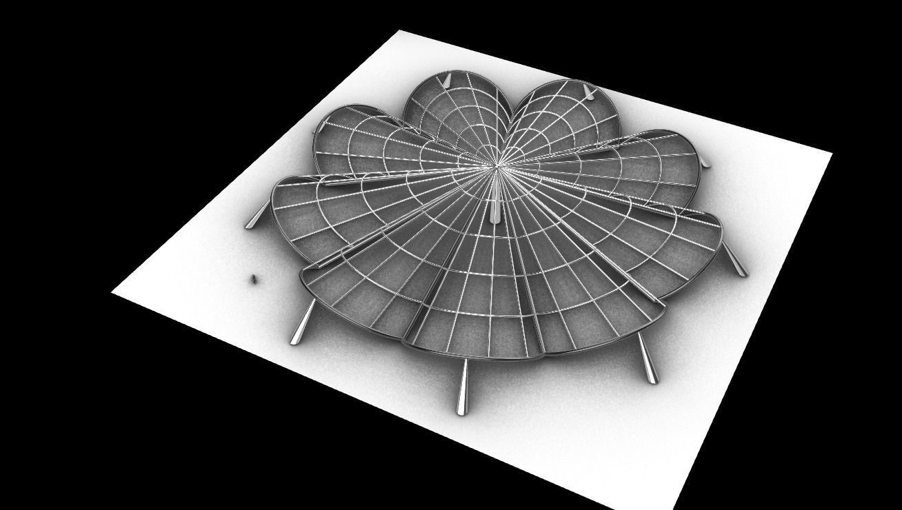 Architectural Pavilion Structure 7 sides 3D model_14