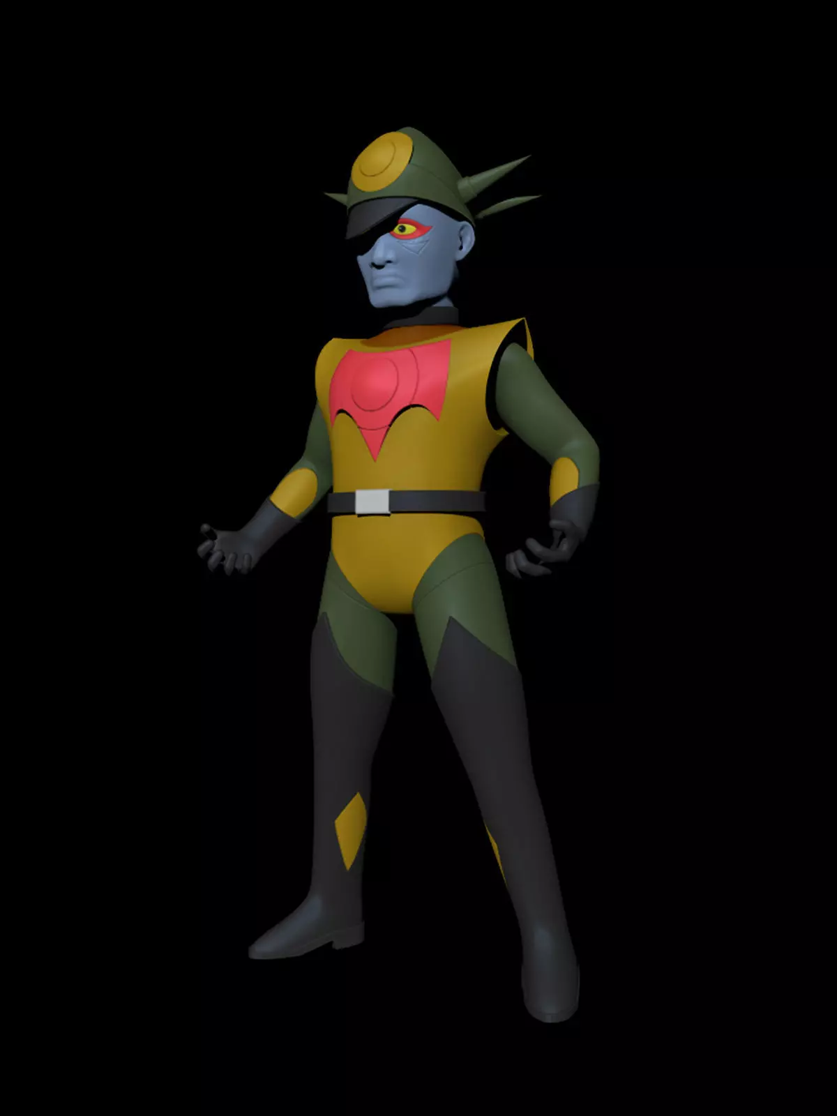 Chibi Buraiking military uniform 3D print model_0