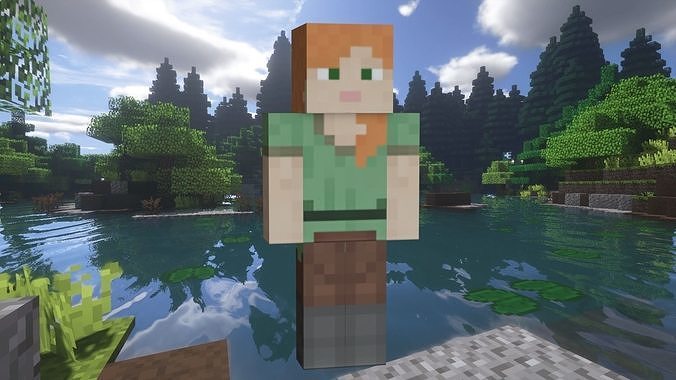 Minecraft Alex Low-poly 3D model