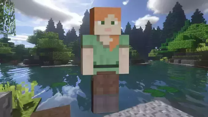 Minecraft Alex Low-poly 3D model