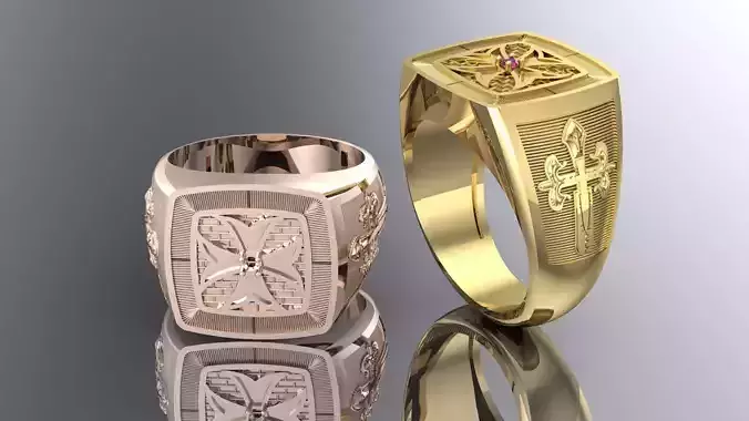 Cross ring 3D model 3D print model