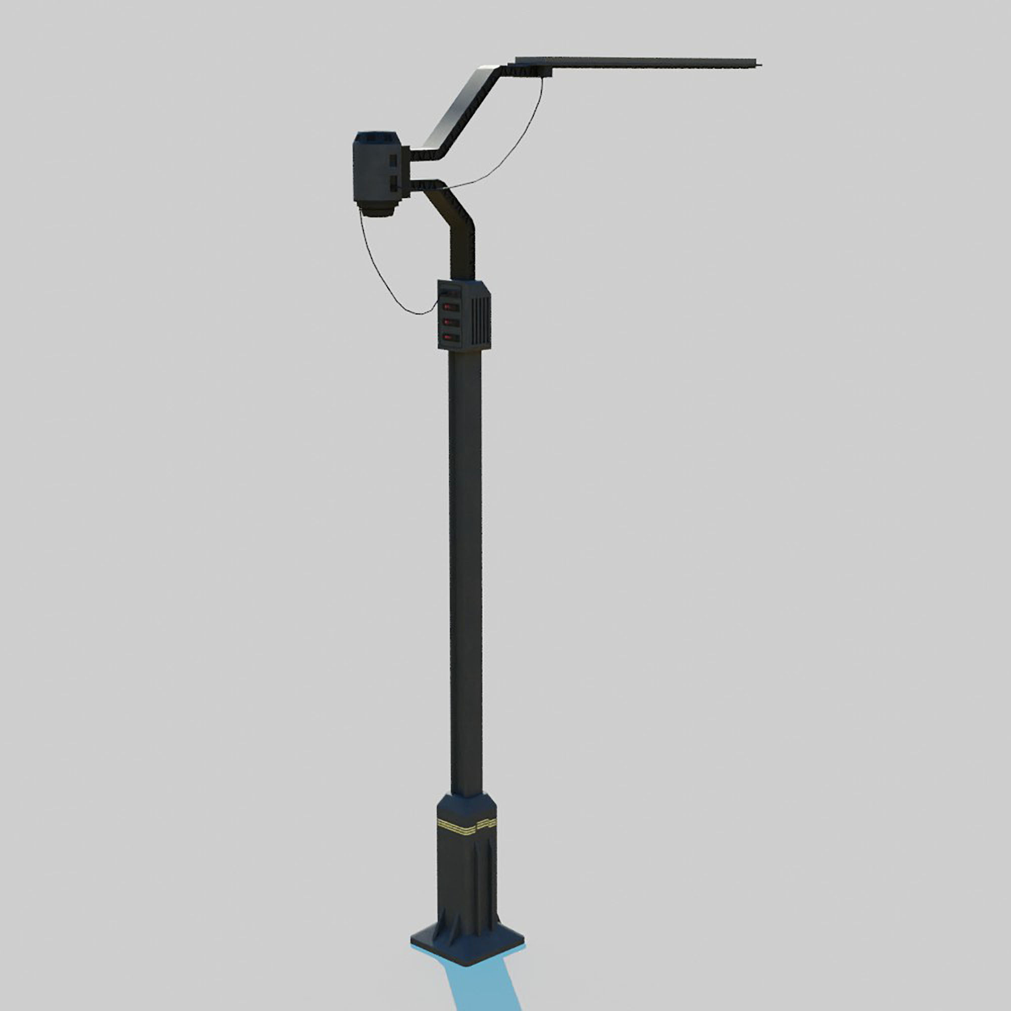 Cyberpunk Street Lamp 3D model_6