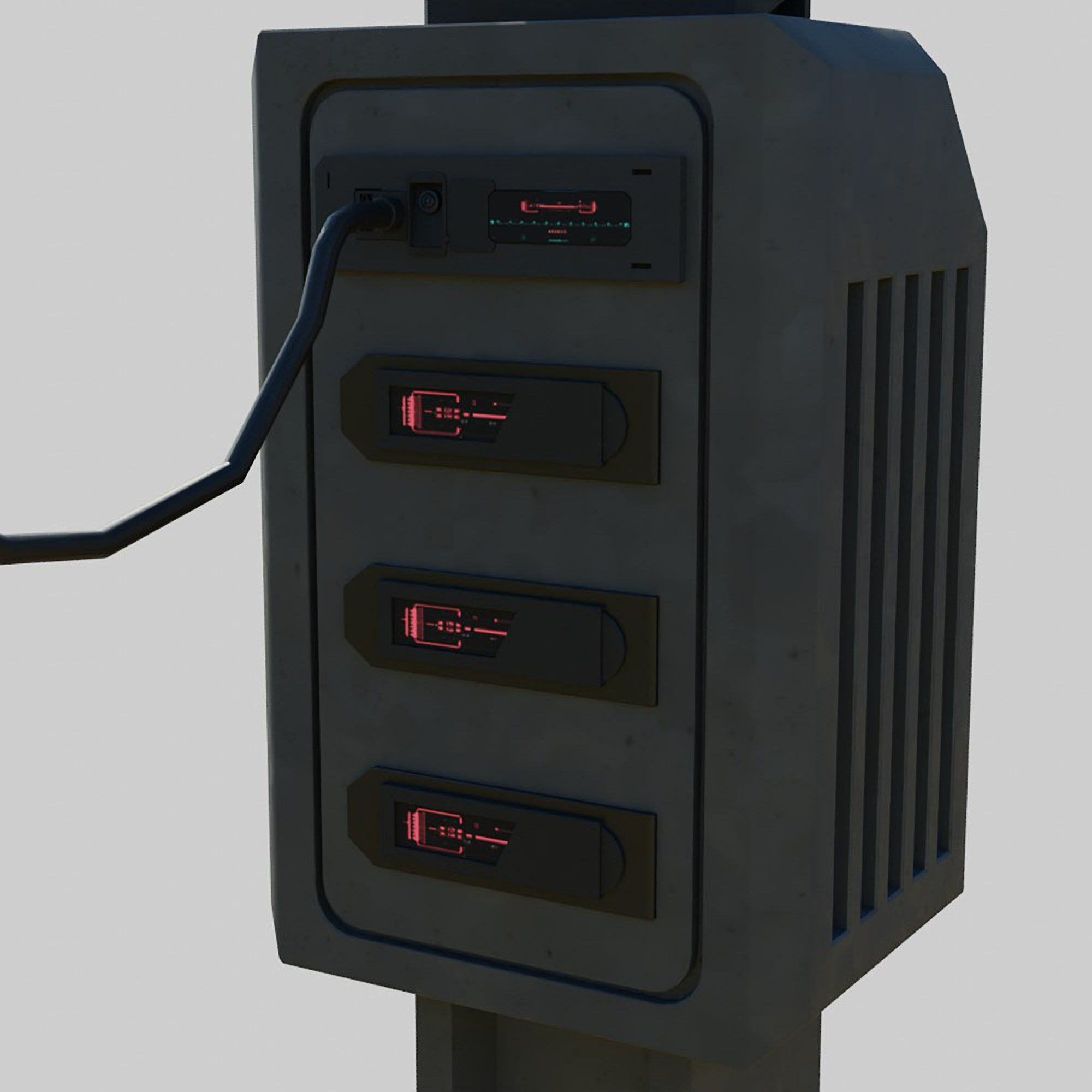 Cyberpunk Street Lamp 3D model_12