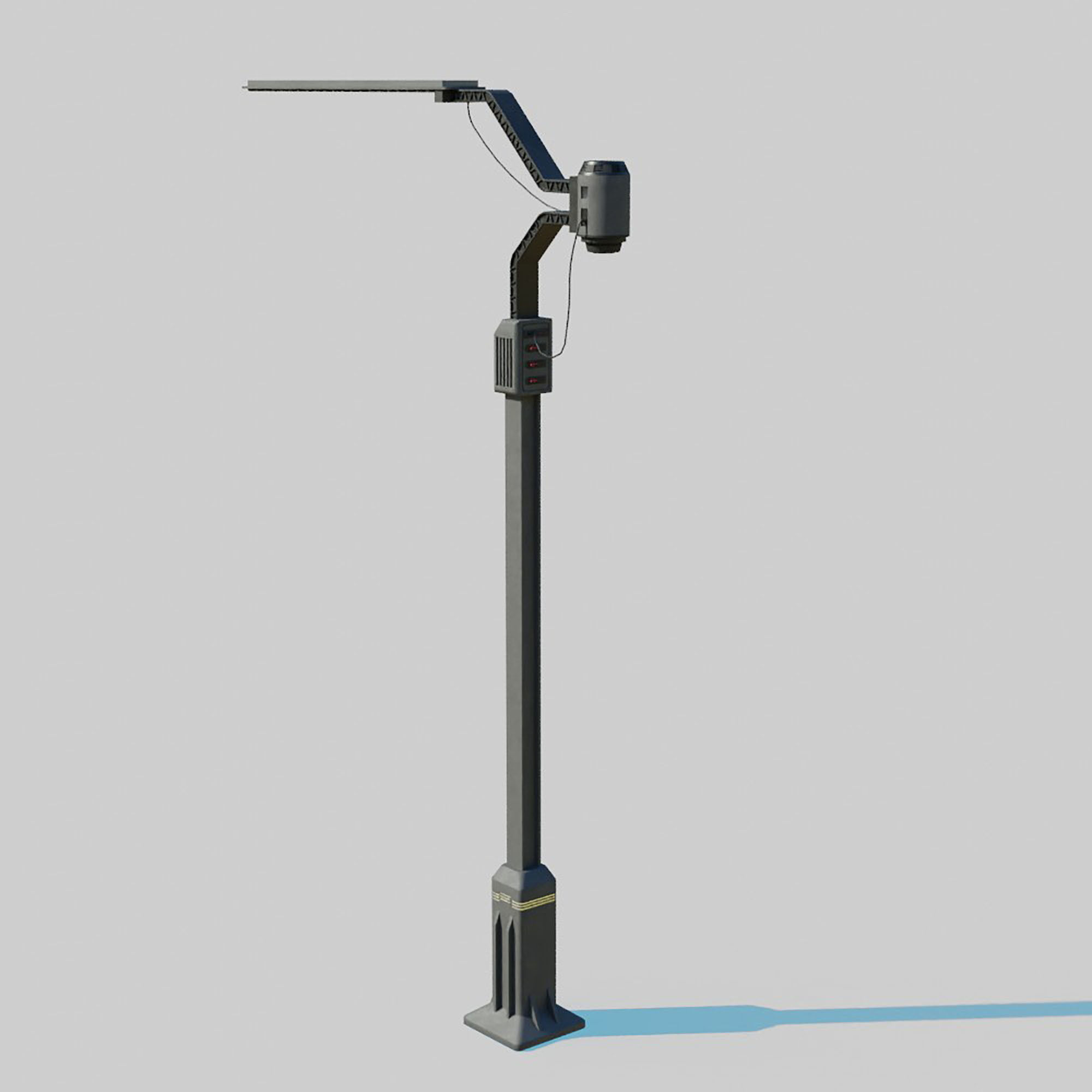 Cyberpunk Street Lamp 3D model_4