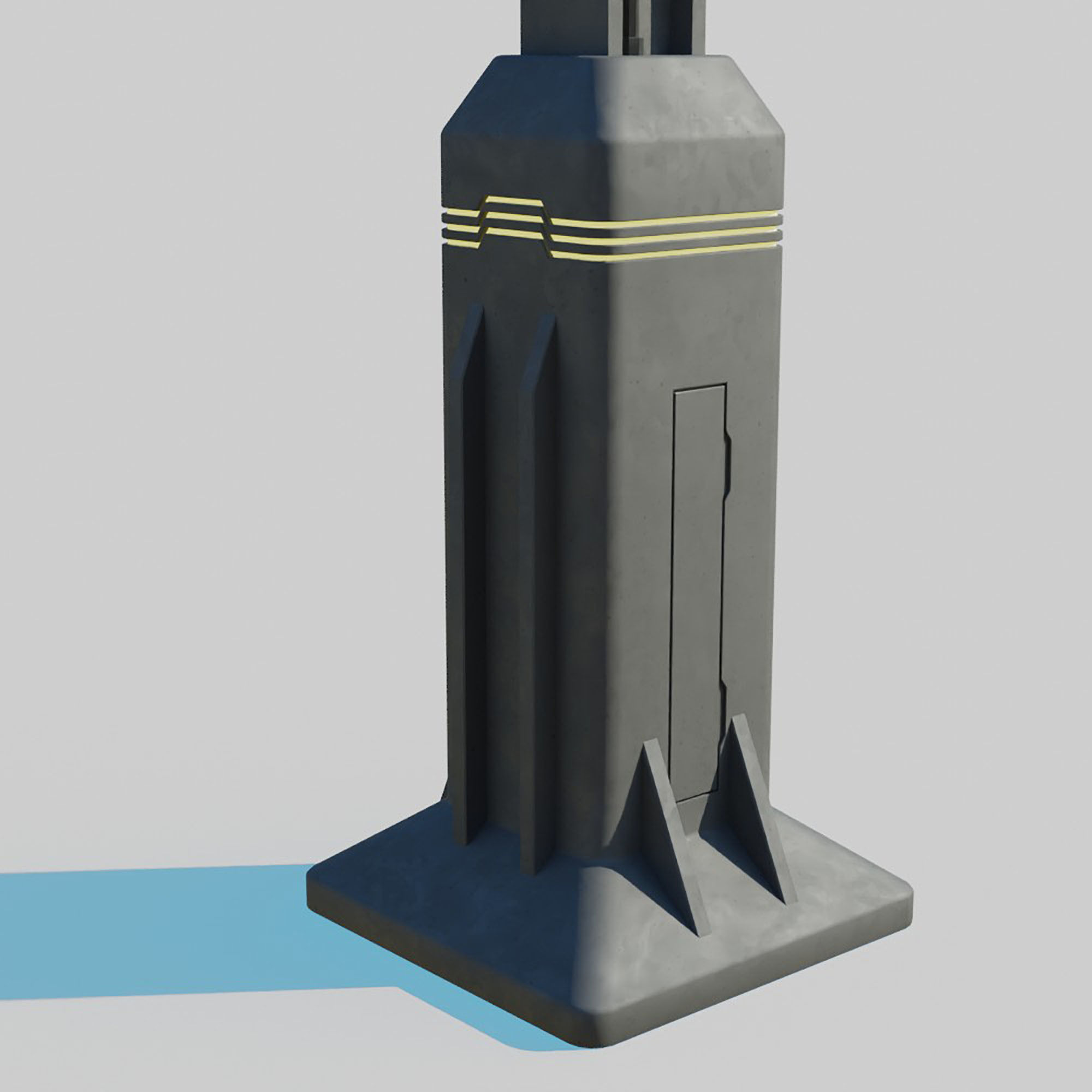 Cyberpunk Street Lamp 3D model_13