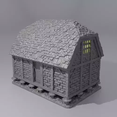 Medieval Granary Tabletop Terrain 28 MM 3D print model