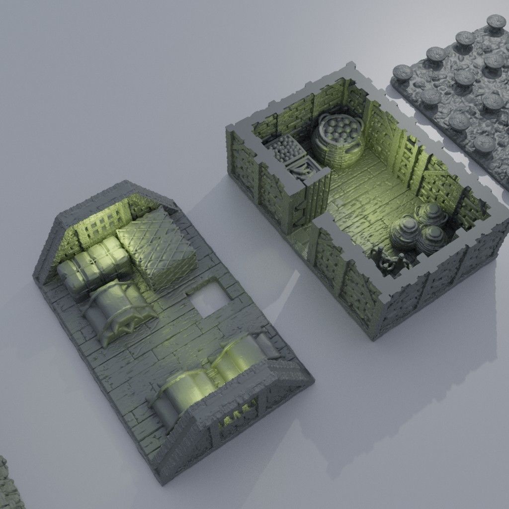 Medieval Granary Tabletop Terrain 28 MM 3D print model_6