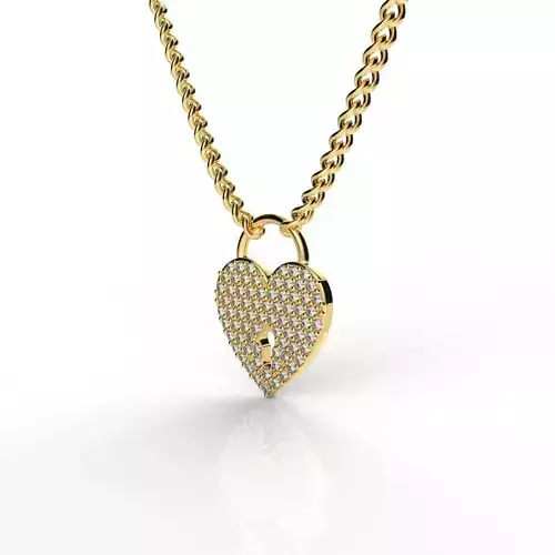 heart pave pendant