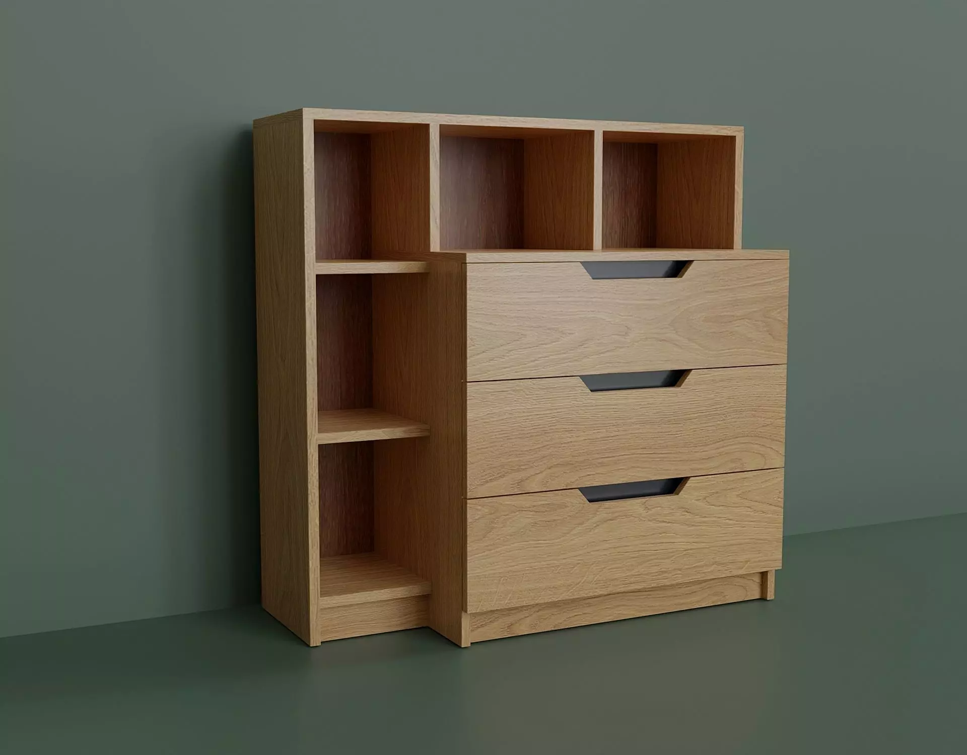 A simple model of a modern chest of drawers Low-poly 3D model_0