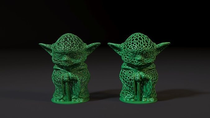 Yoda voronoi 3D print model