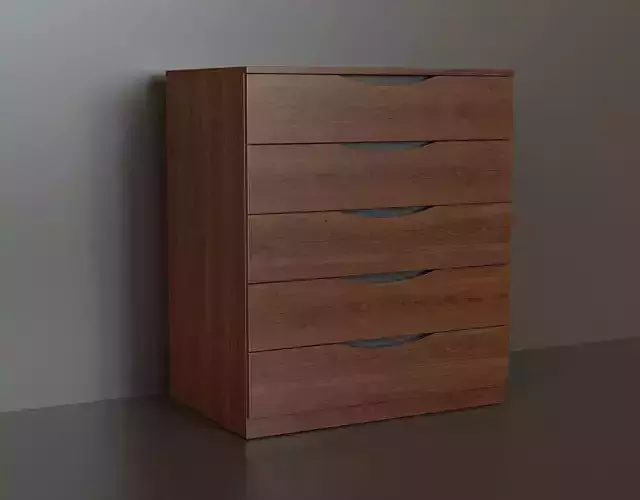 Model of a simple chest of drawers Low-poly 3D model