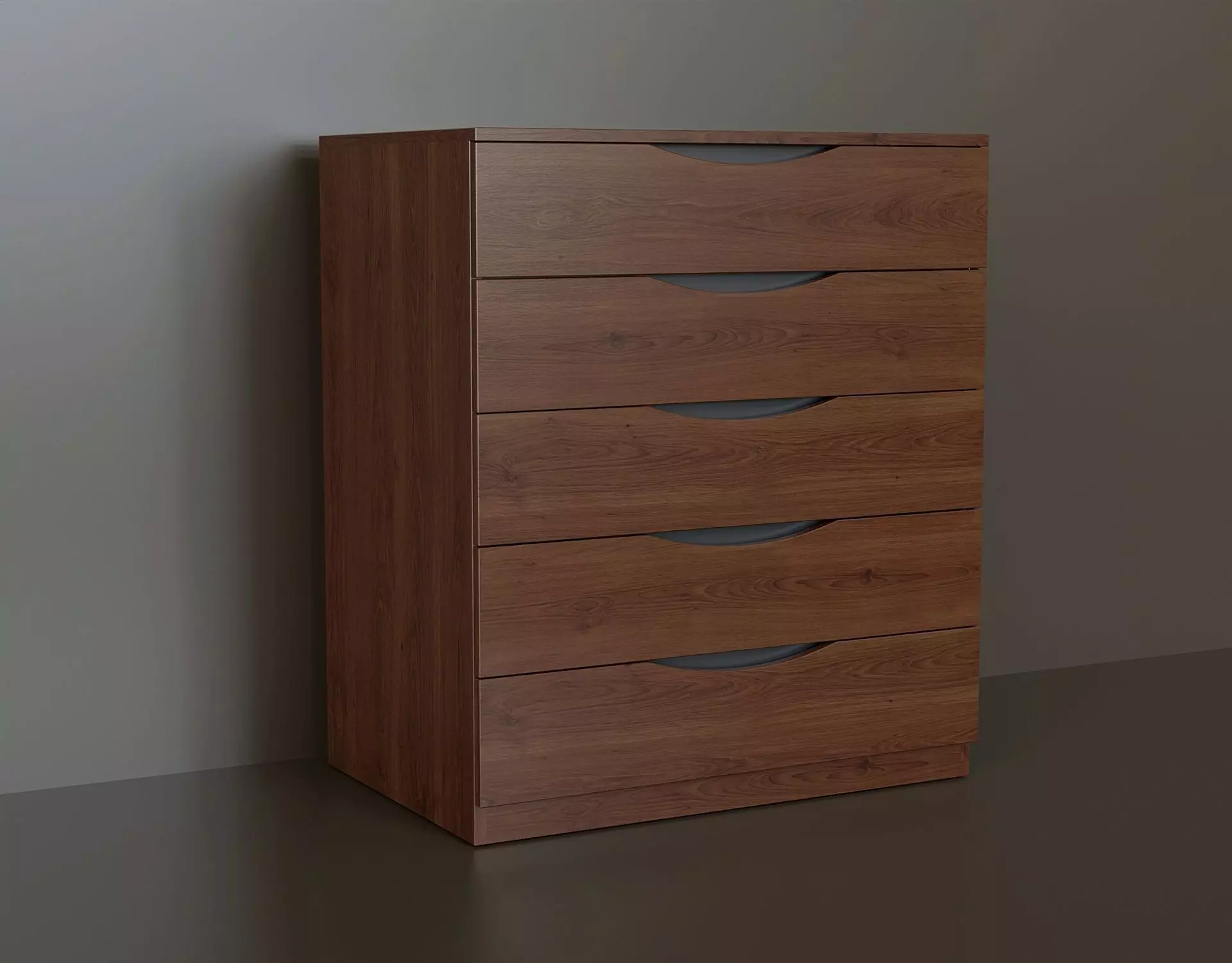 Model of a simple chest of drawers Low-poly 3D model_0