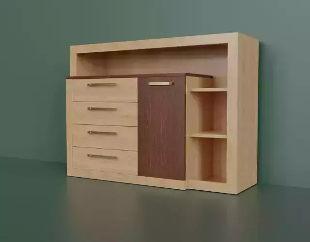 modern chest of drawers Low-poly 3D model