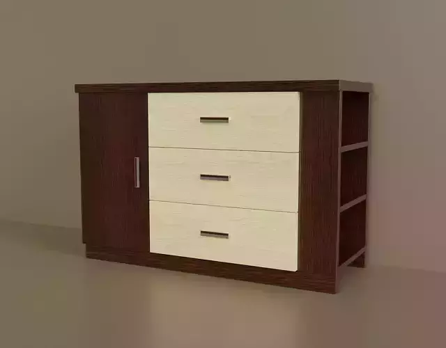 simple modern chest of drawers Low-poly 3D model