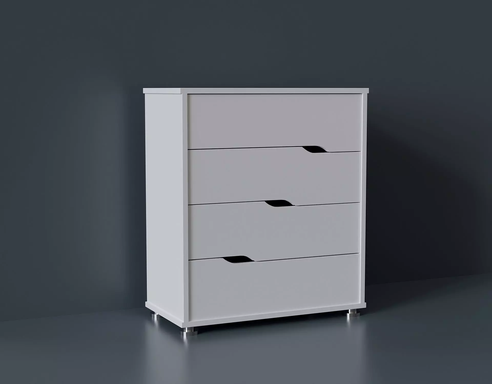 Model of a simple modern chest of drawers Low-poly 3D model_0