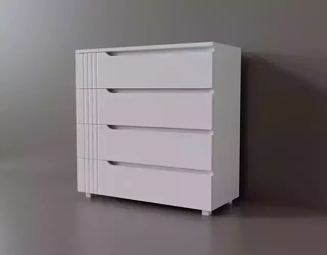 Model of a simple modern chest of drawers Low-poly 3D model
