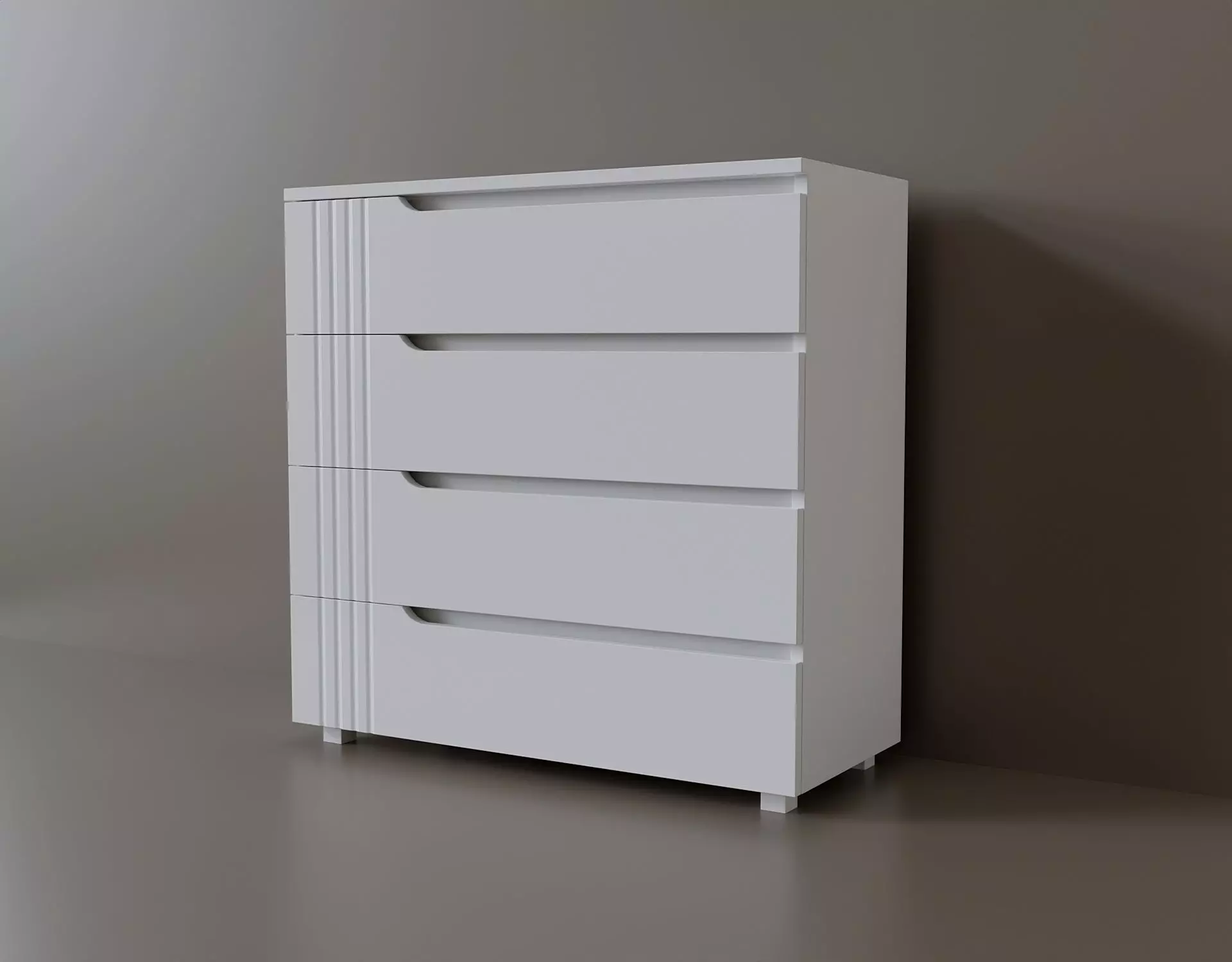 Model of a simple modern chest of drawers Low-poly 3D model_0
