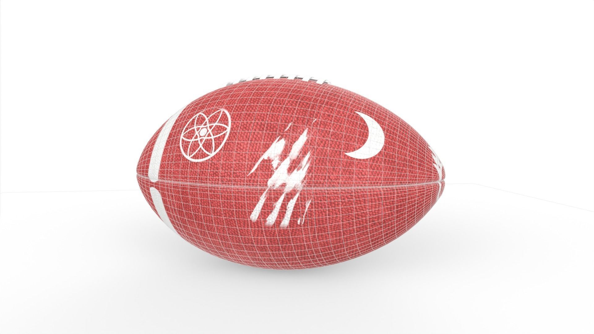 American Football Low-poly 3D model_6