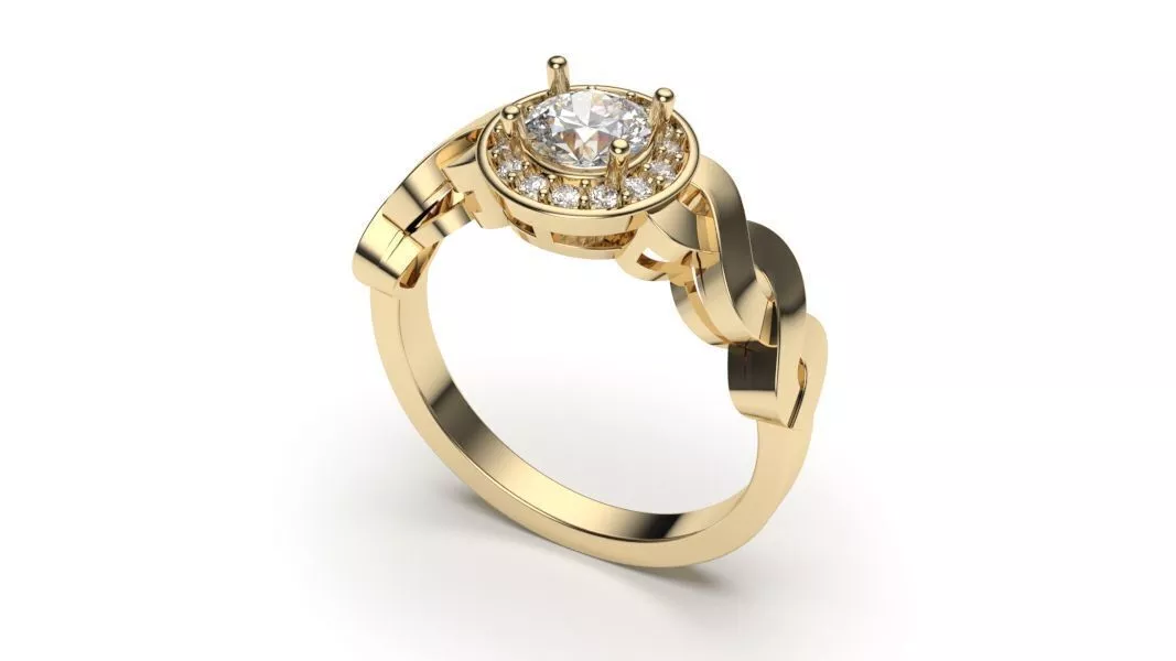 solitaire with ring sizes 8 part S119 3D print model