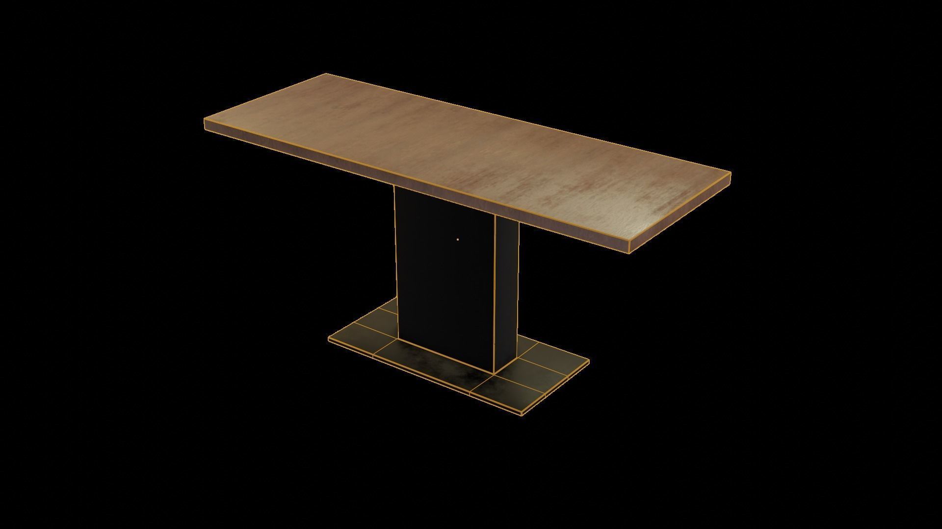 Modern loft Dinning table wooden metal id5 Low-poly 3D model_1