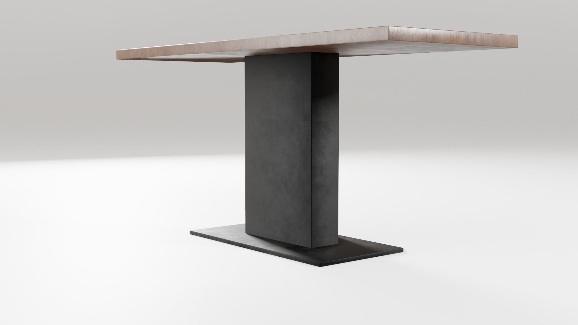 Modern loft Dinning table wooden metal id5 Low-poly 3D model_6