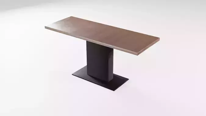 Modern loft Dinning table wooden metal id5 Low-poly 3D model