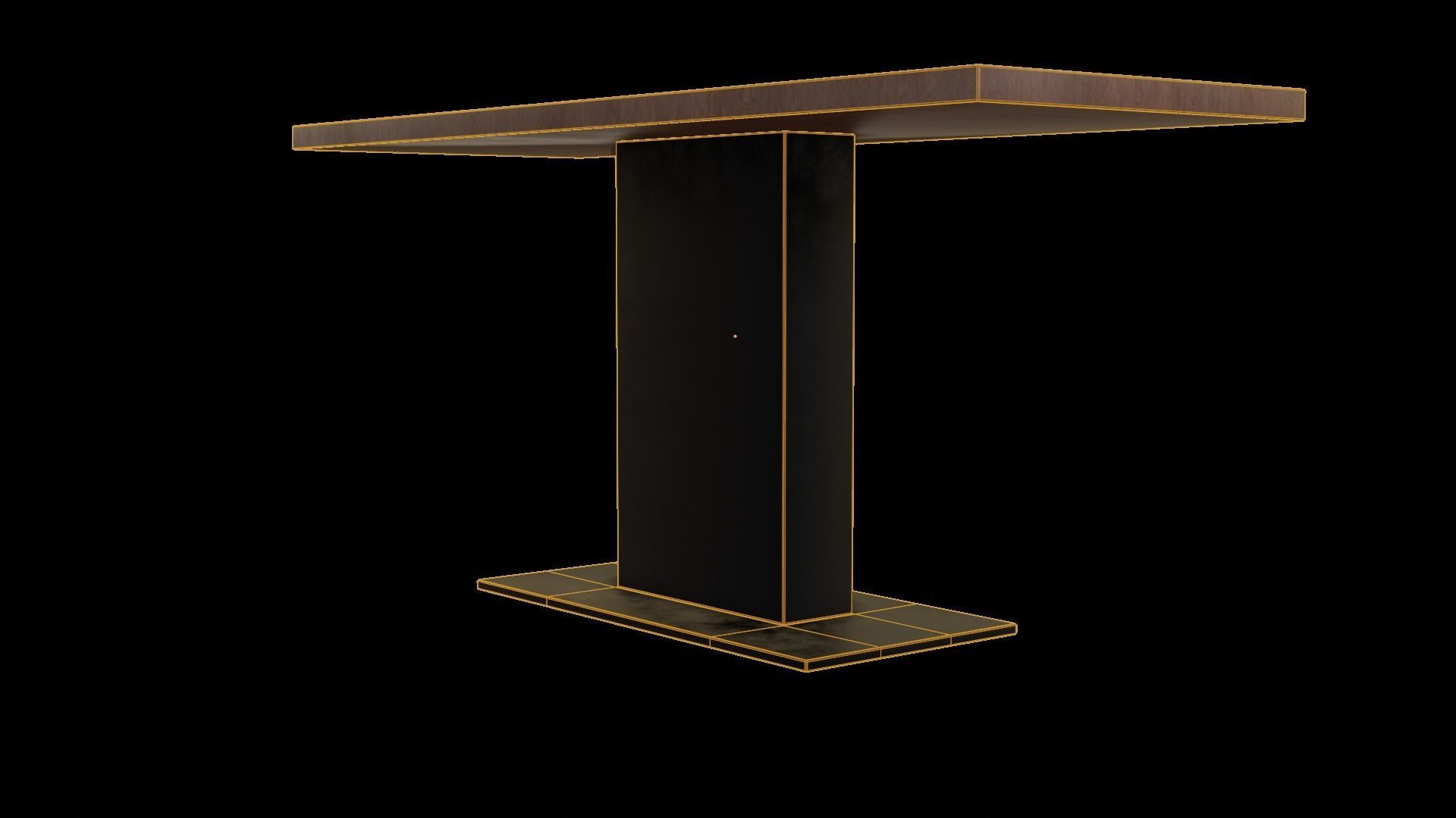 Modern loft Dinning table wooden metal id5 Low-poly 3D model_7