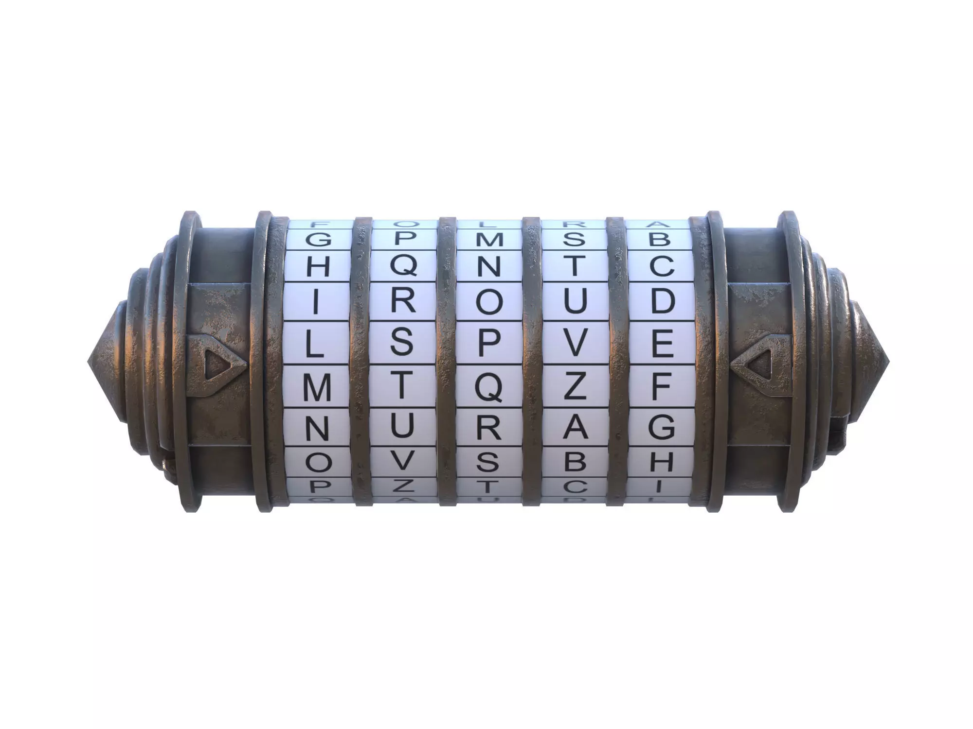 Cryptex low-poly round metal knob Low-poly 3D model