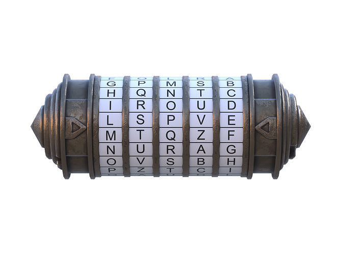 Cryptex low-poly round metal knob Low-poly 3D model