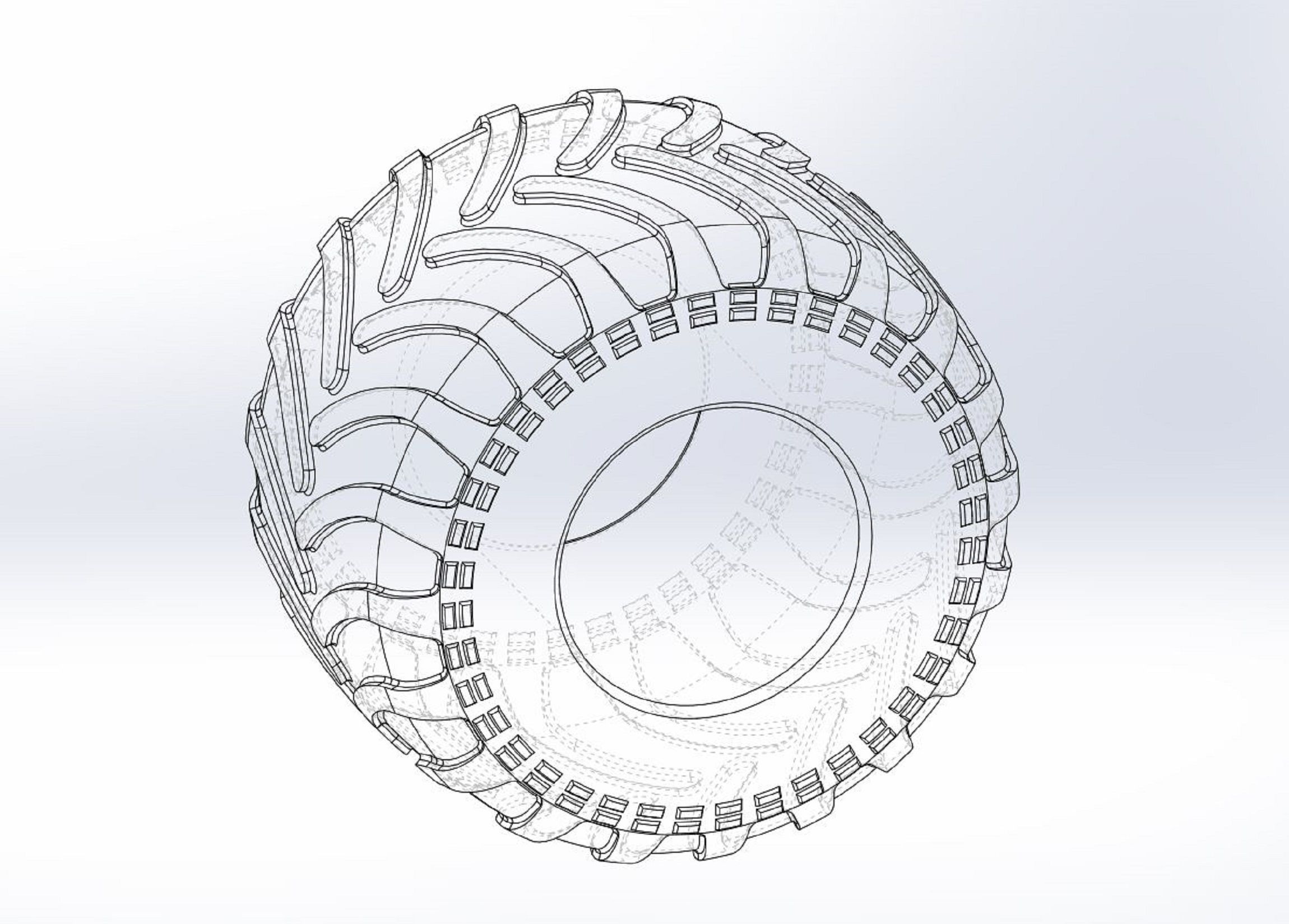 Monster Jam tire Scale 1 to 25 3D print model_8