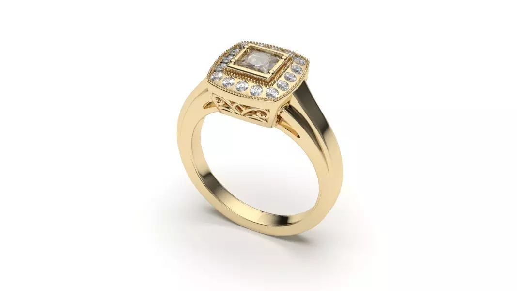 solitaire with ring sizes 8 part S130 3D print model