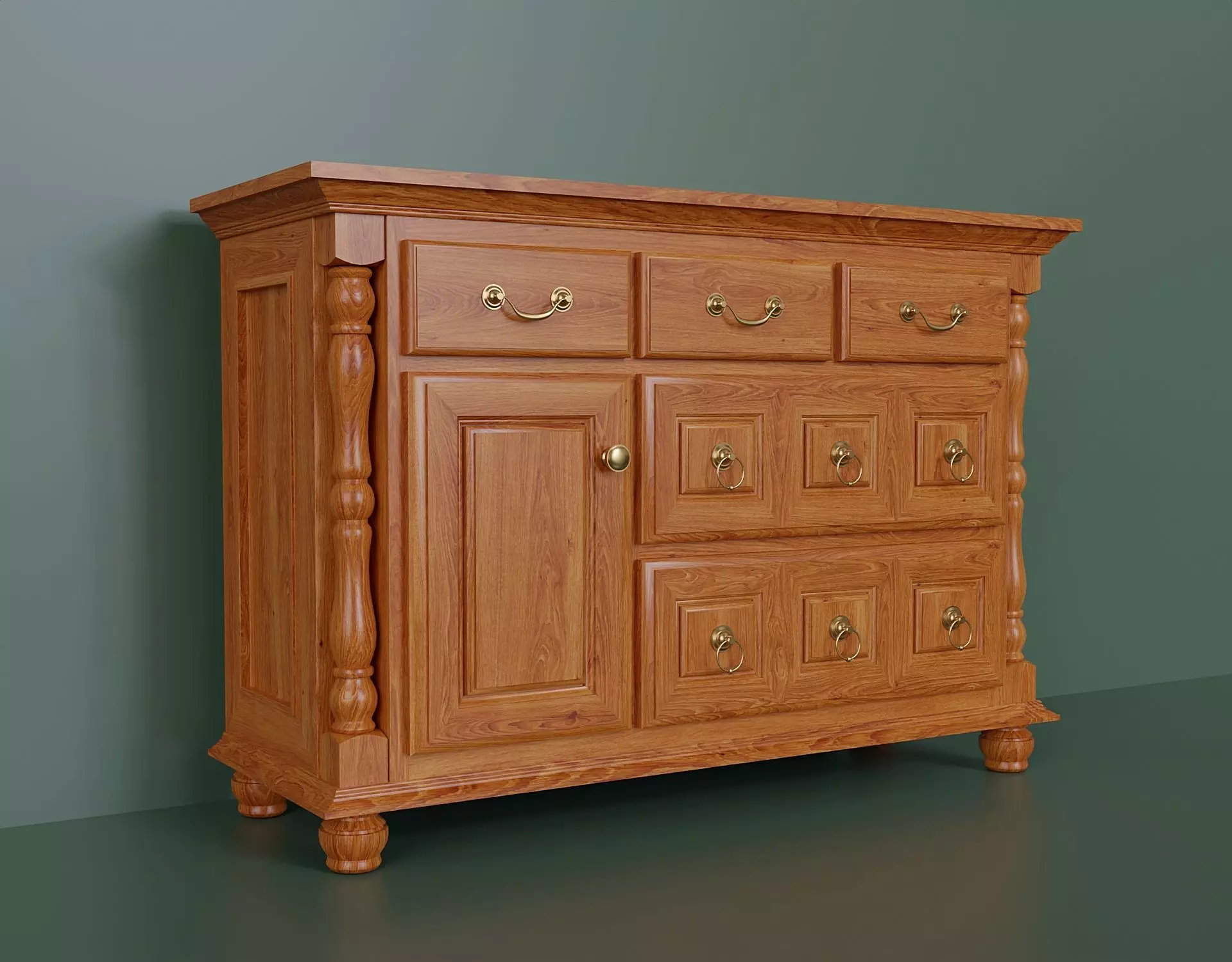 Classic dresser model 3D model_0