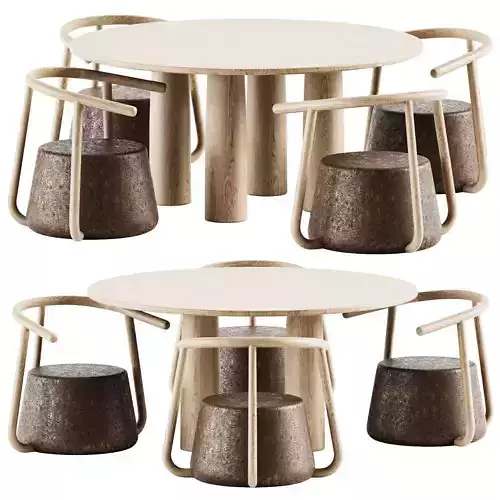 Il Colonnato Table by Kettal and Ypsilon Chair by BlackCork