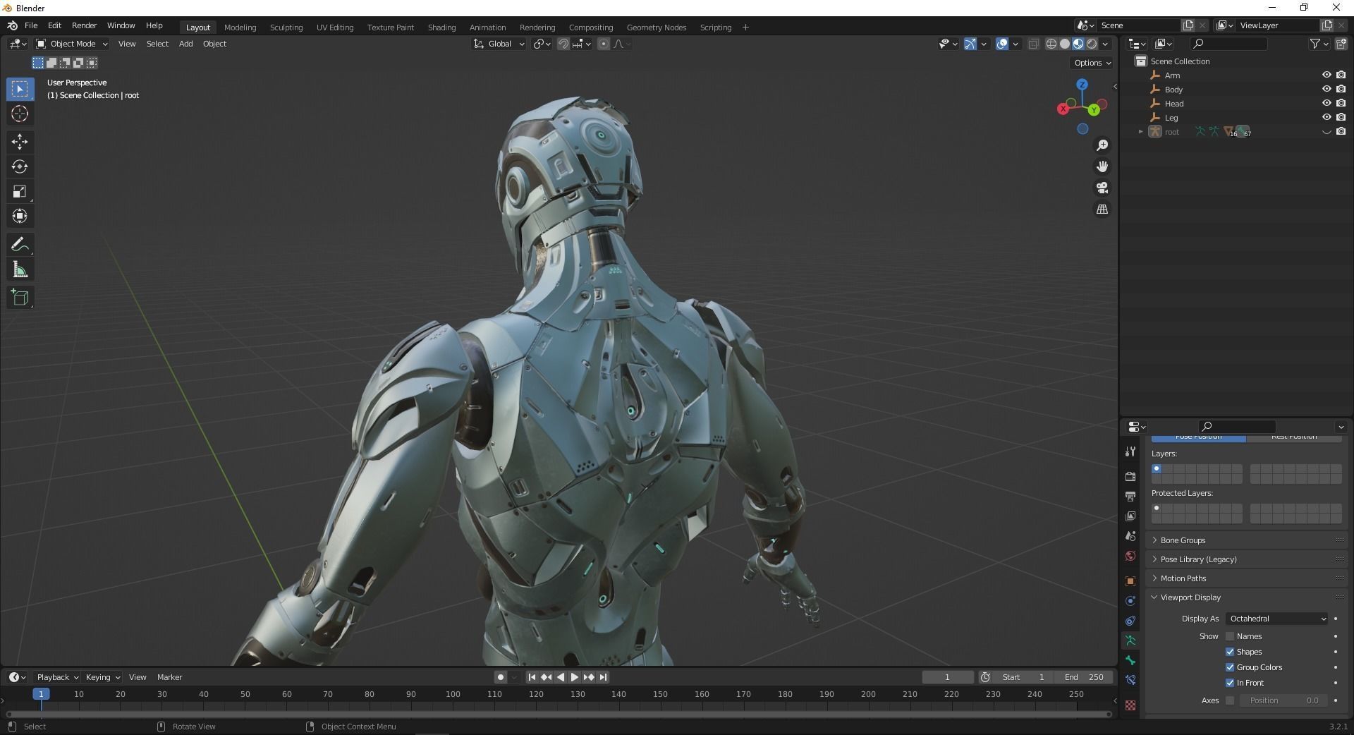 Modular Robot Low-poly 3D model_14