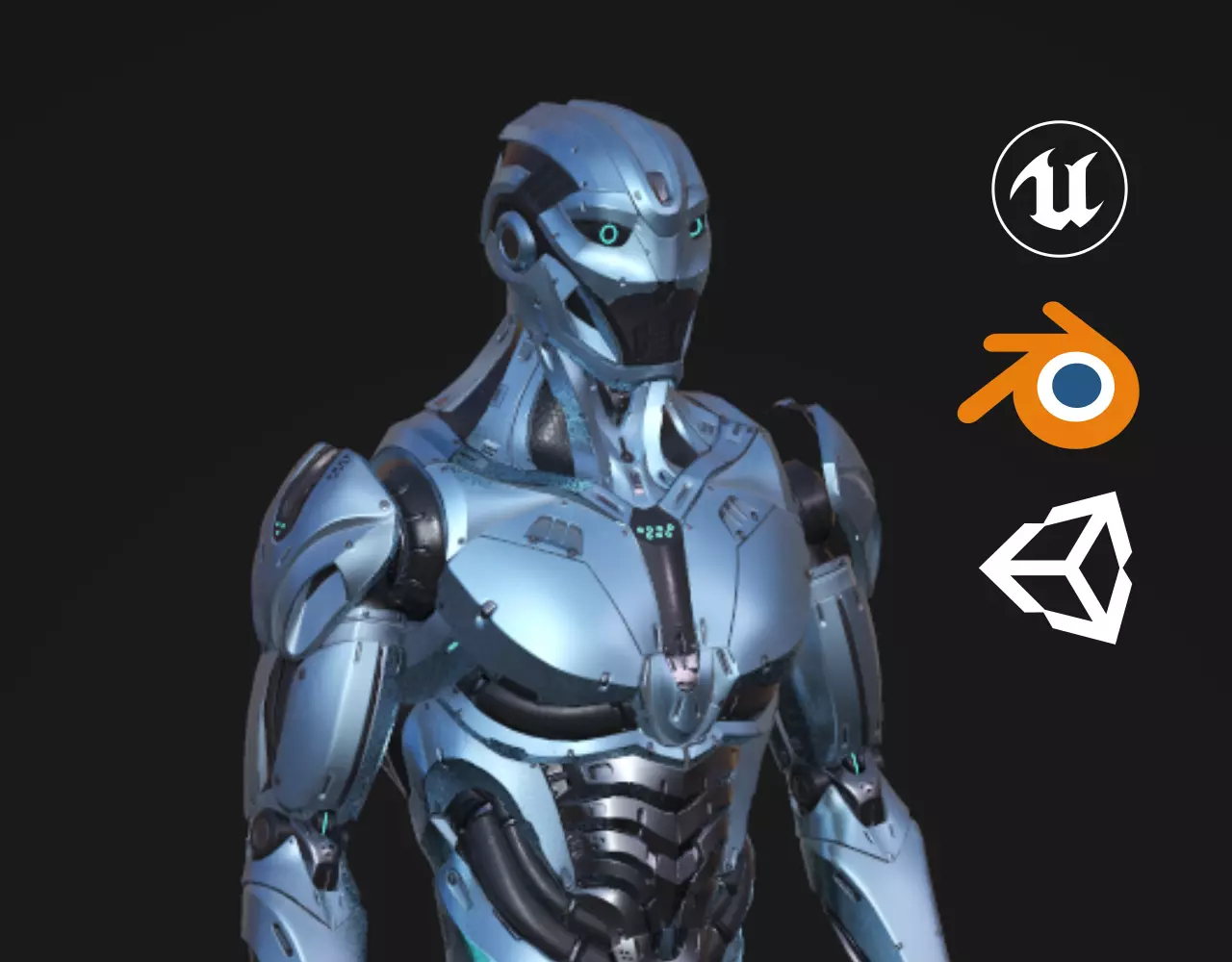 Modular Robot Low-poly 3D model_0