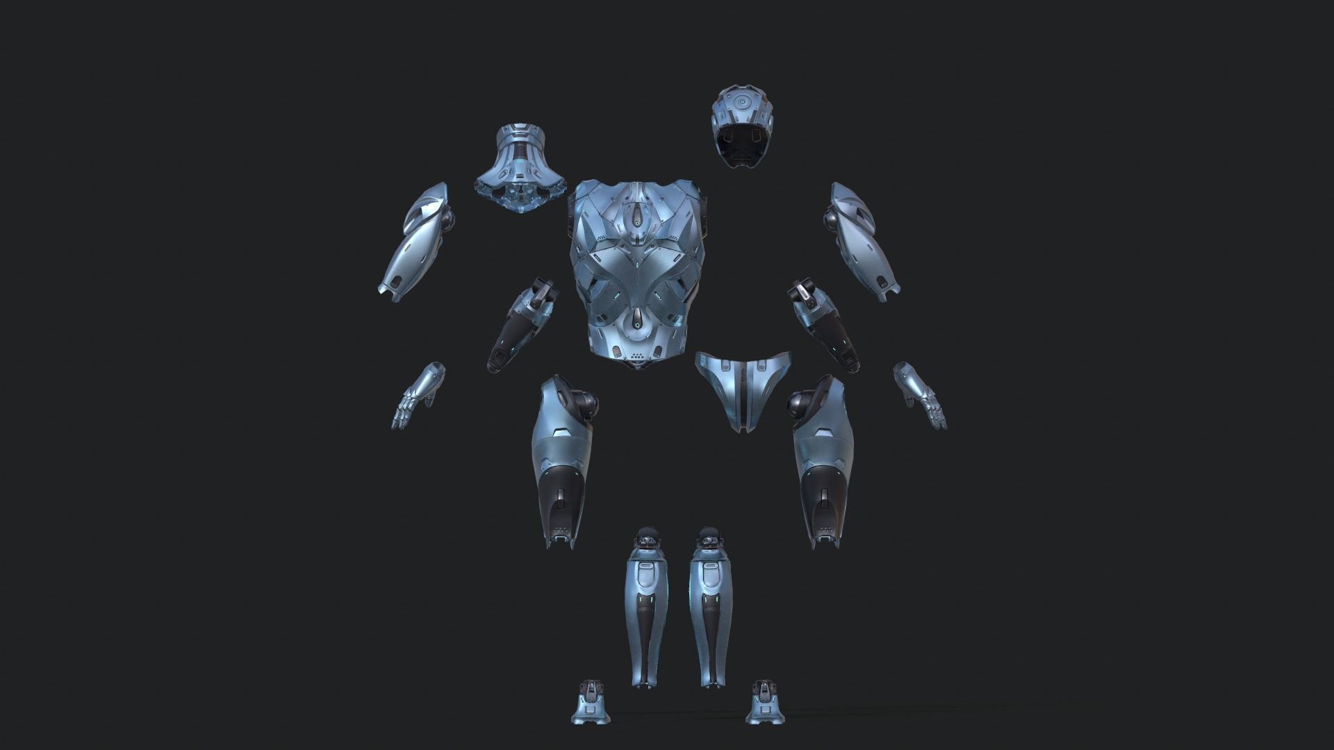 Modular Robot Low-poly 3D model_8