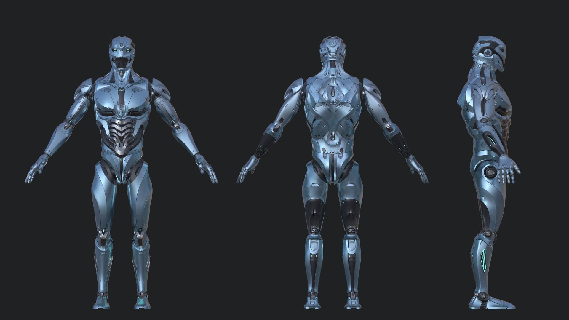 Modular Robot Low-poly 3D model_6