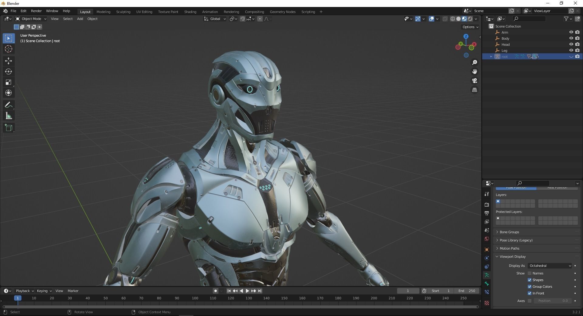 Modular Robot Low-poly 3D model_12