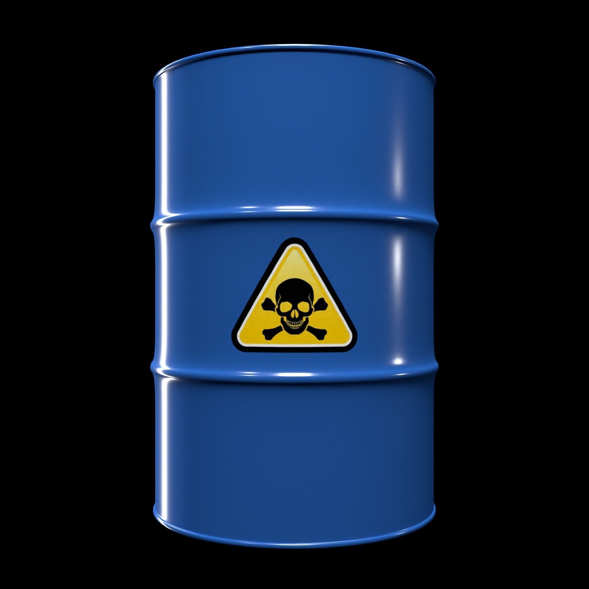 Clean Blue Barrel Low-poly 3D model_1