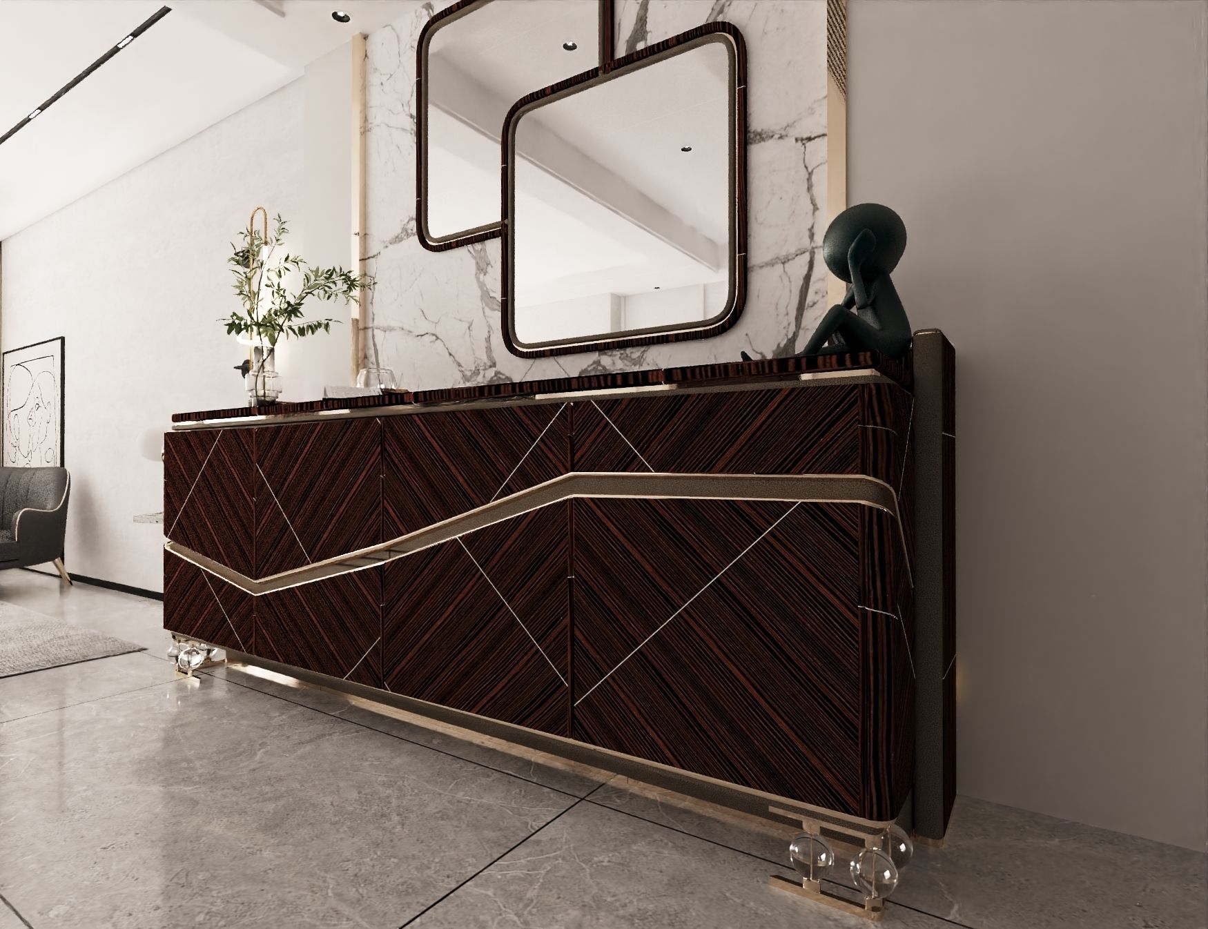 Console Table 3D model_2