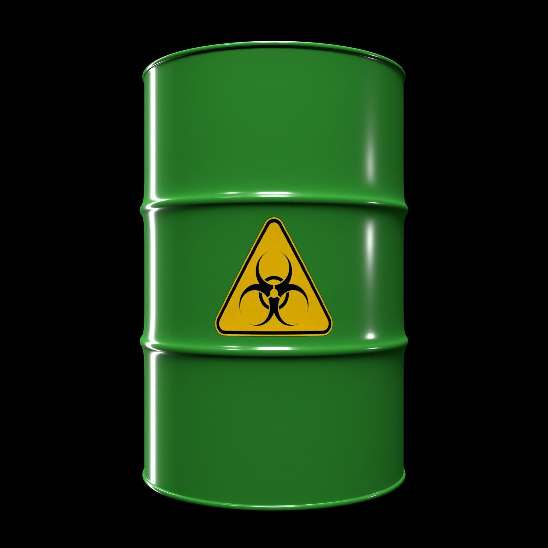 Clean Green Barrel Low-poly 3D model_1