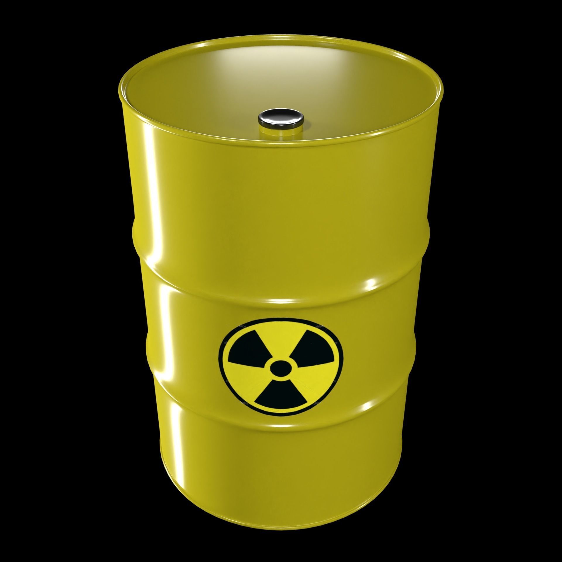 Clean Yellow Barrel Low-poly 3D model_2