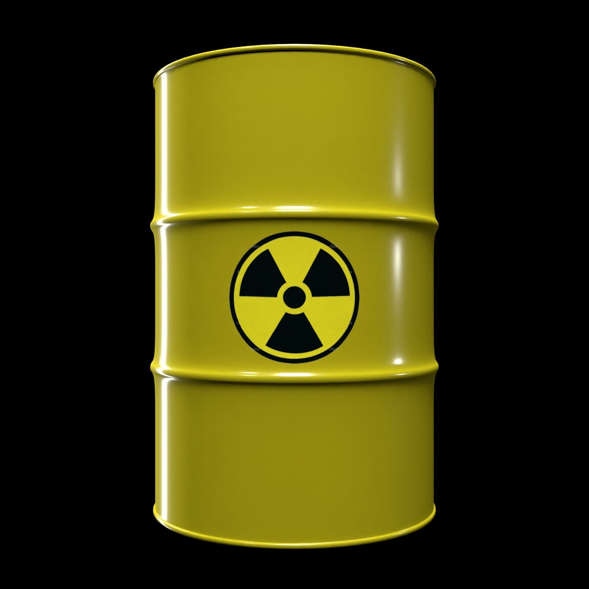 Clean Yellow Barrel Low-poly 3D model_1