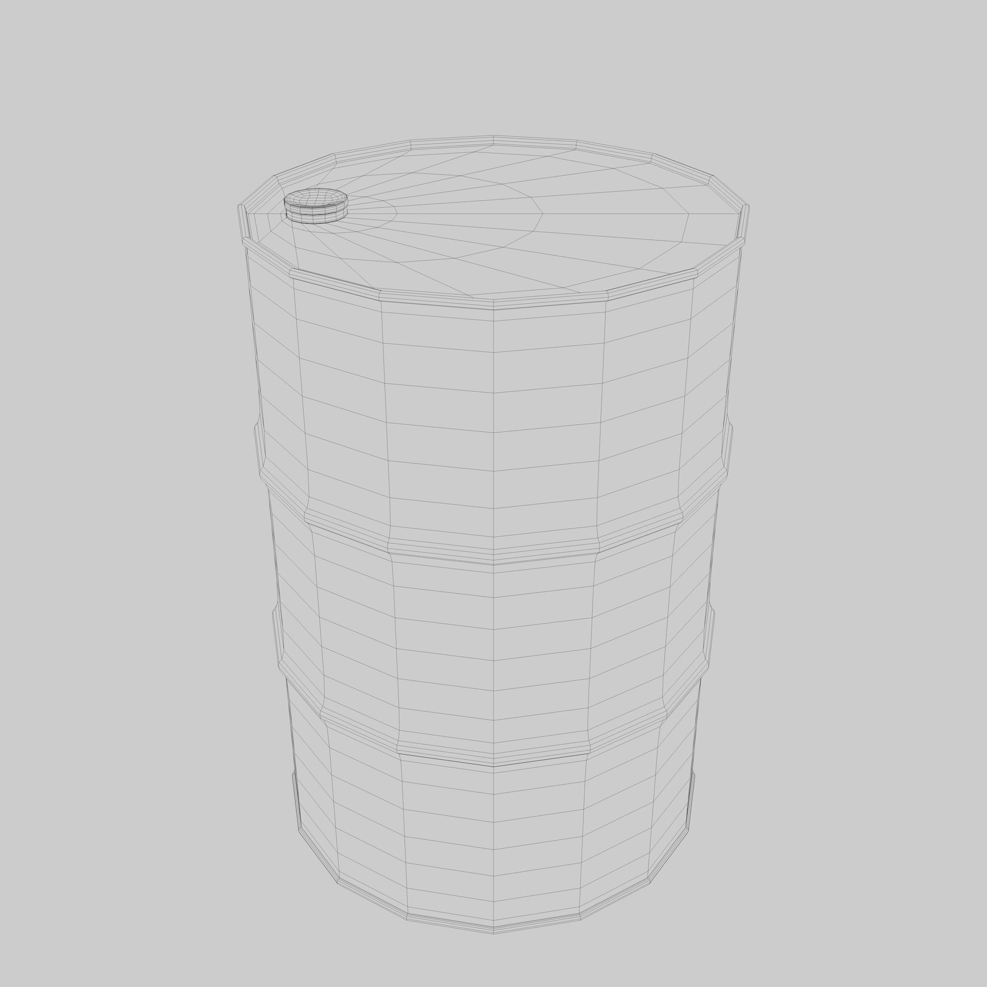 Damage Black Barrel Low-poly 3D model_6