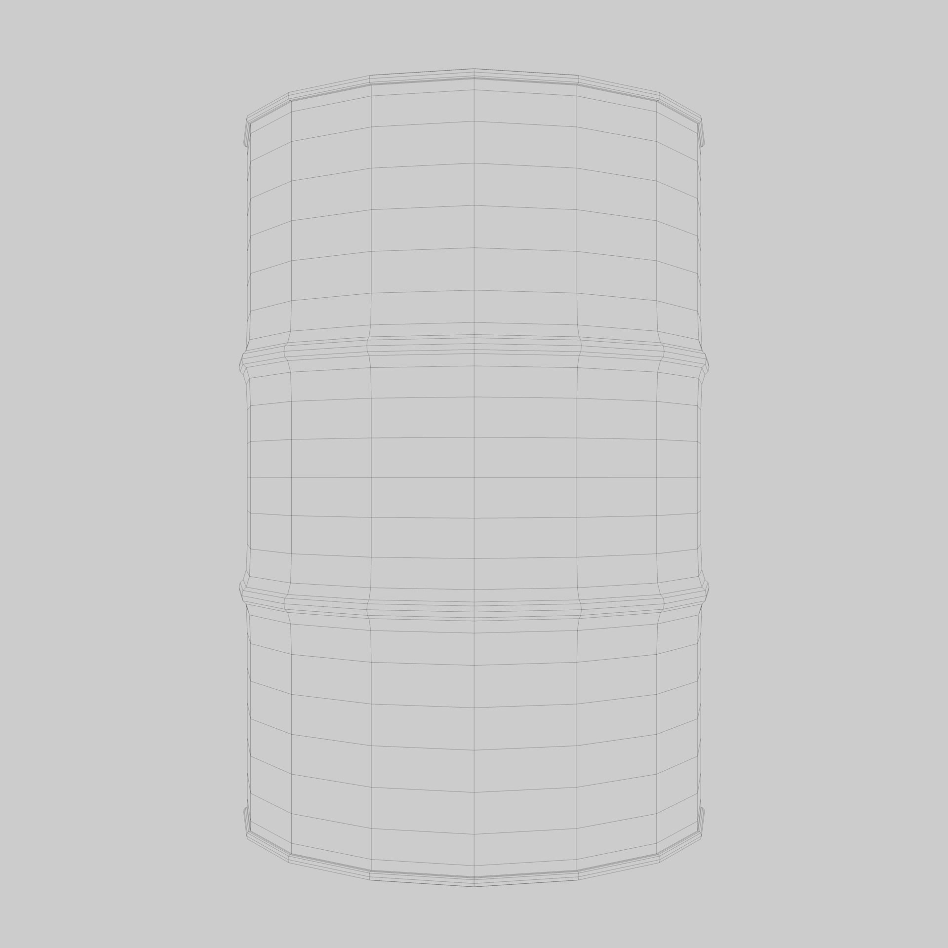 Damage Black Barrel Low-poly 3D model_3