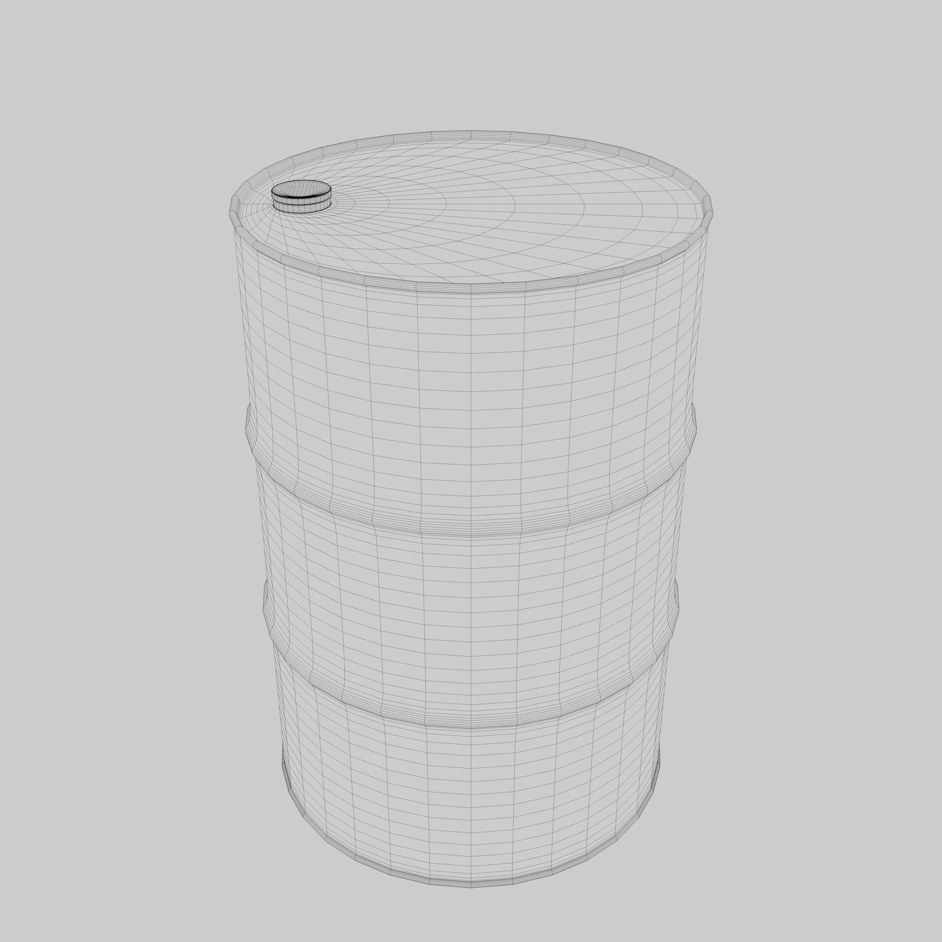 Damage Black Barrel Low-poly 3D model_7