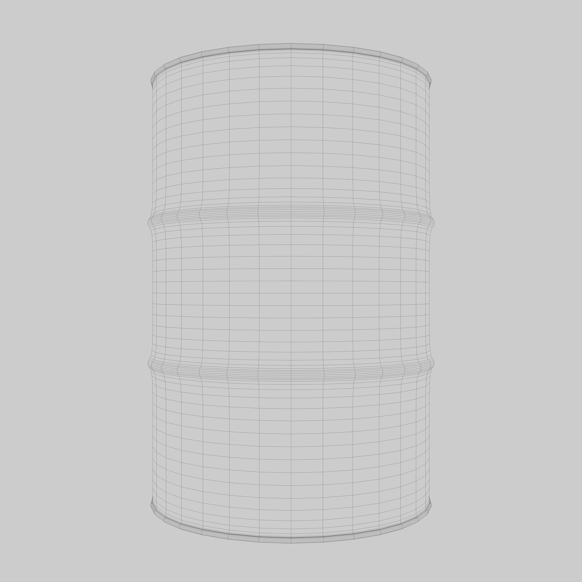 Damage Black Barrel Low-poly 3D model_4
