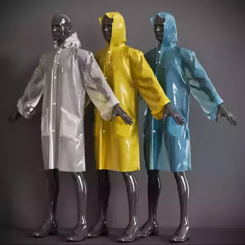 Raincoat mannequin wearing