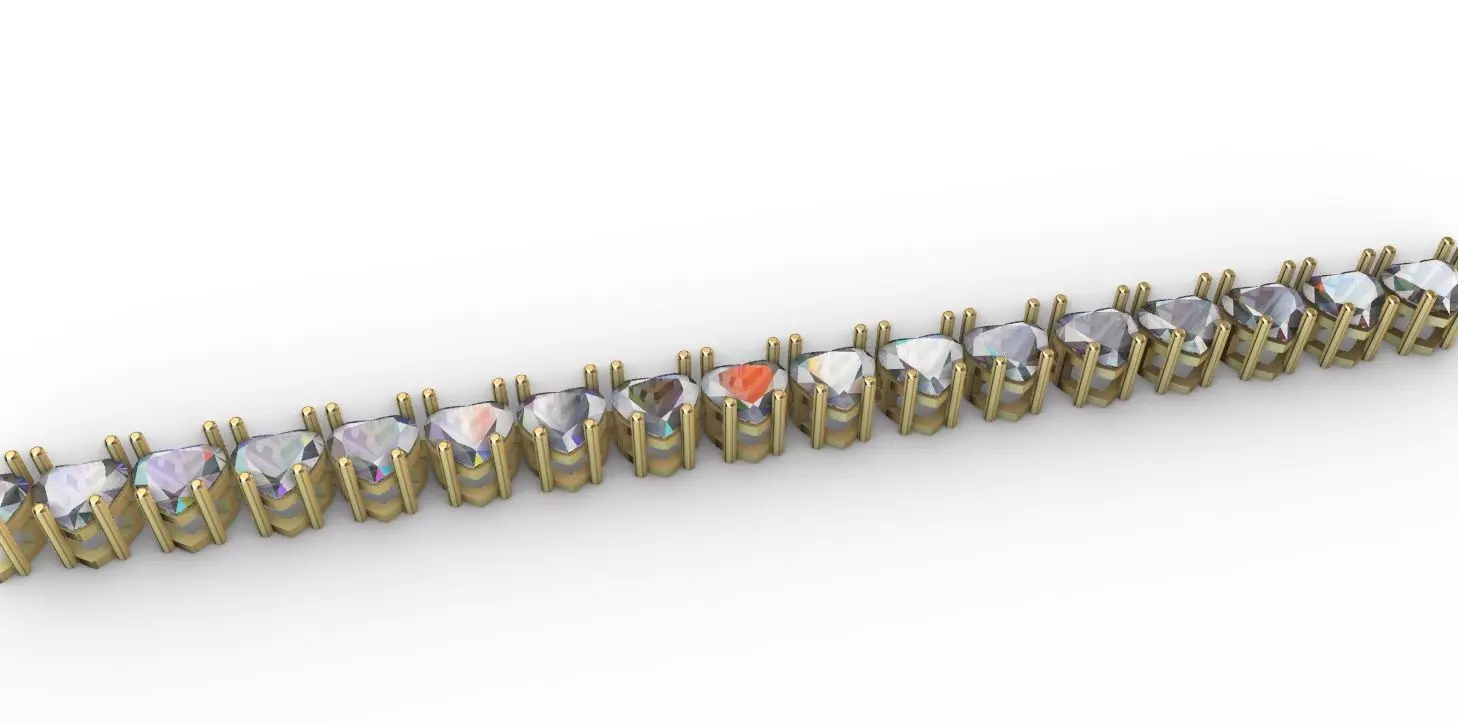 Heart Riviera Bracelet 3D print model