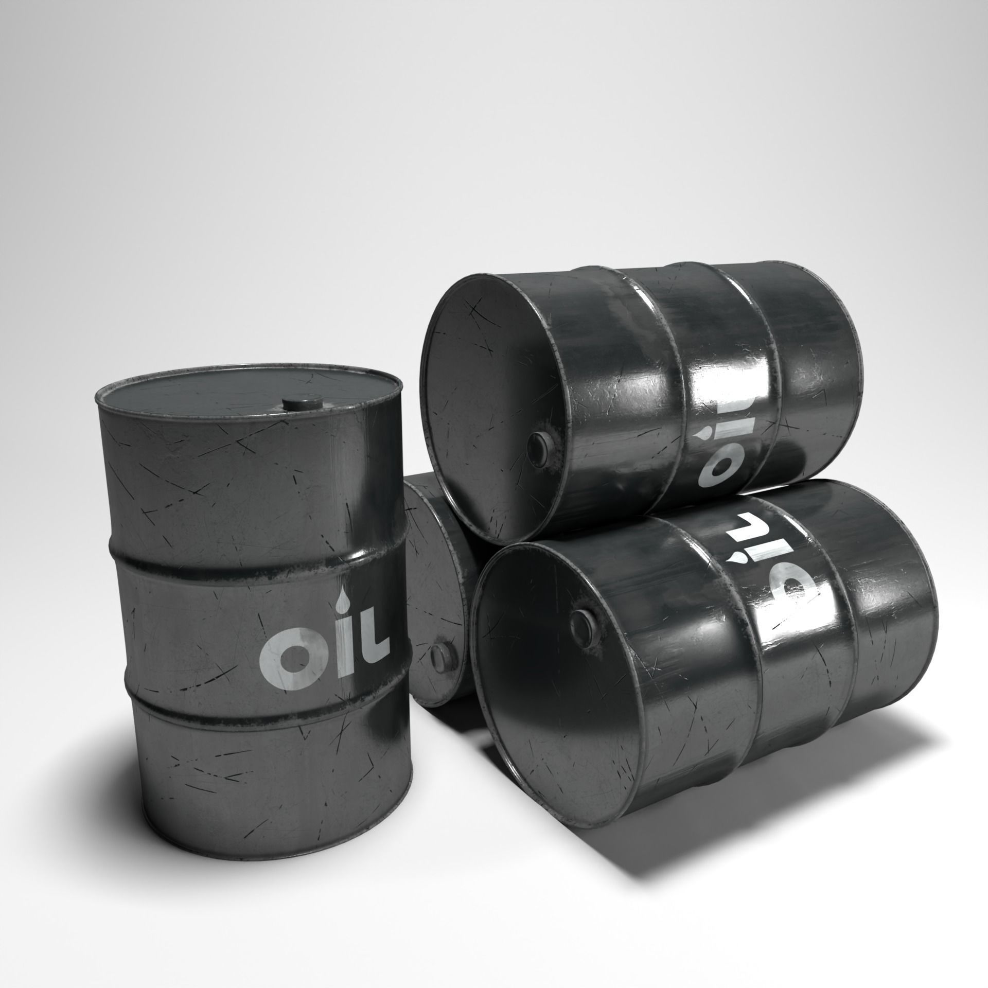 Full Barrels Collection Low-poly 3D model_23